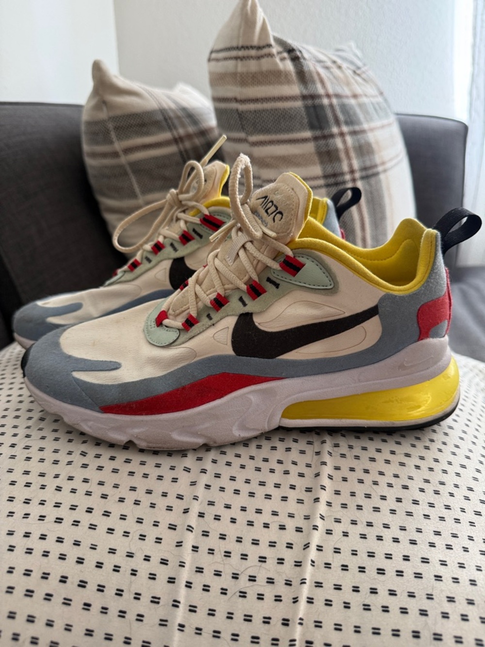 Nike Multicolor Air Max Style Sneakers in White, Yellow, Red & Blue